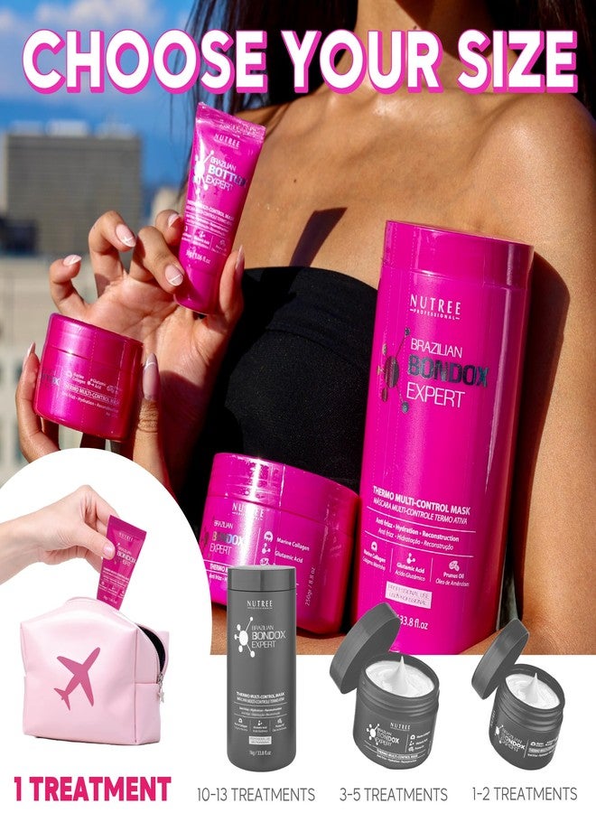 Nutree Professional HAIR MASK FOR DAMAGED HAIR BRAZILIAN BONDOX TREATMENT 1.06 oz Thermal Activated Mask for Dry Frizzy Hair | Formaldehyde Free | Results for up to 1-3 months | prunus oil | seaweed collagen - Image 4